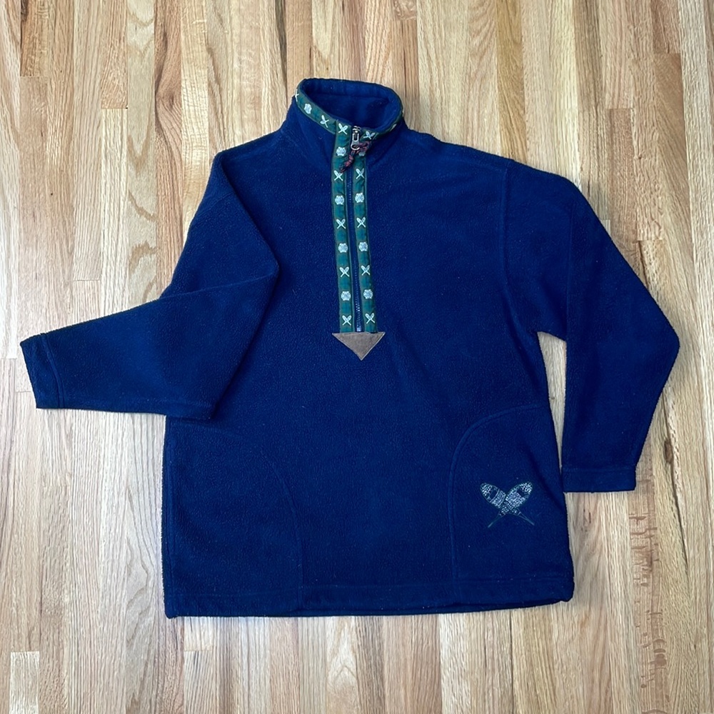 Vintage EMS winter themed pullover fleece size small